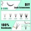 Bodermincer Black Cluster Lashes 240pcs 20D/40D DIY Eyelash Extension D Curl Long Individual Lashes Mixed Tray Faux Mink Lash Clusters Extensions 8-22mm (20D-12mm)