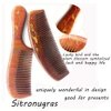 Sitronugras Handmade Wooden and Natural Sandalwood Combs Set - Detangling Fine Tooth Comb with Handle for Women, Anti Static Moon Shape Comb for Straight, Wavy, Dry, Thick or Fine Hair