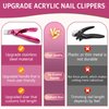 Hasakhi Acrylic Nail Clipper with 10Pcs Magnets Nail Cutters for Nail Tips False Nail Clippers Nail Art Tool Stainless Steel Nail Clipper for Home Salon Nail Art (Rose)