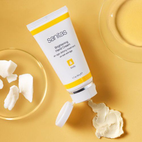 Sanitas Skincare Brightening Hand Cream, Vitamin C, Hand Lotion for Dry/Dull Skin, 1.7 Ounces