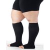 Mojo Compression Socks for Women and Men 20-30 mmHg - Open Toe Medical Compression Stockings for Bariatric Surgery Recovery, Swelling, Lymphedema - Black, Medium - AB211