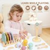 20 PCS Kitchen Playset with Wooden Toy Plates and Dishes, Montessori Kitchen Toys for Girls and Boys, Wooden Play Kitchen Accessories for Kids Toddlers Aged 3 and up