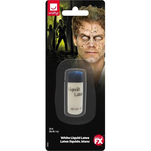 Smiffys Make-Up FX, Liquid Latex, 1 oz, White, Cosmetics and Disguises Fancy Dress, Cosmetic Dress Up Cosmetics & Disguises.