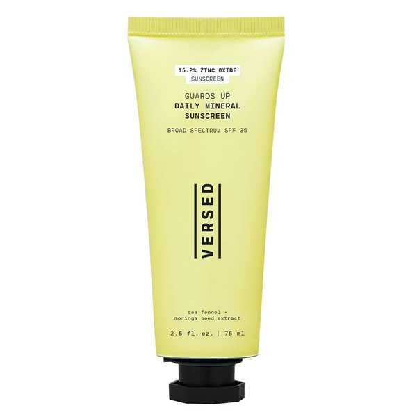 Versed Guards Up Daily Face Sunscreen - Zinc Oxide Mineral Sunscreen Sunscreen for All Skin Types - Lightweight, Skin-Like Non-Nano Sunscreen - Vegan + Pregnancy Safe (2.5 oz)
