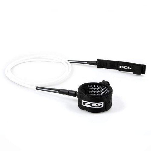 FCS All Around Surfboard Leash - White/Black - 7'