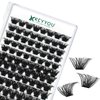 Lash Clusters 96pcs Individual Lashes Y24 D Curl 10-18MIX Eyelash Clusters KEYYOU Volume Wispy Lash Extension Soft&Comfortable Easy DIY at Home(Y24,D-10-18MIX)