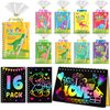 Party Favors Birthday Gifts for Kids: 16 Pack Scratch Art Notebook Party Favors for Kids Goodie Bags Stuffers Girls Boys Art Craft Kit Birthday Gifts for Classroom Prizes Christmas Gifts - Dinosaur