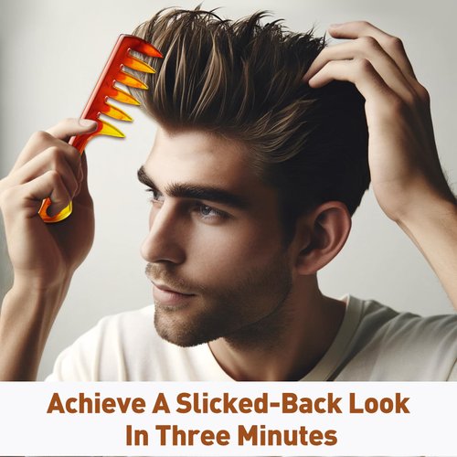 Styling Hair Comb Kit for Salon and Barber Use, 5-Pack Professional Texture Combs, Retro Hairdressing Accessories for Men, Double-Sided Gentleman's Hair Care Brushes