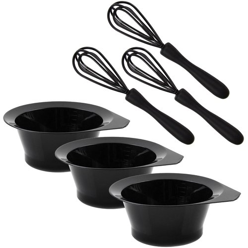 Hair Dye Bowl and Whisk Set - 3 Salon Color Bowls and 3 Whisks - Hair Color Bowls for Hair Salon ...