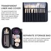 Warmstore Makeup Brush Bag, Travel Makeup Brush Case Makeup Brush Holder Organizer Cosmetic Bag Portable Roll Up Brush Storage Bag for Makeup Brushes and Cosmetic Essentials (Black)