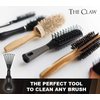 Bossman THE CLAW Round Hair Brush Cleaner Tool 3 Inch - Christmas Gifts for Him - Cleans Boar Bristle, Wave or Plastic Brushes and Combs - Black Hairbrush Cleaning Rake - Cat Brush & Dog Brush Cleaner