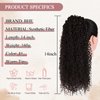 Curly Drawstring Ponytail for Black Women 14" Kinky Curly Natural Look Synthetic Hair Clip On Ponytails Extension for Women (Cholocate Brown #4)