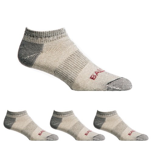 Ballston Lightweight 81% Merino Wool All Season Low Hiking Socks - 4 Pairs for Men and Women(Lunar Gray, M (Fits Men's Shoe 5-7, Women's 6-8))