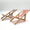 SXFSE Dollhouse Decoration, Mini Wooden Folding Beach Sunbath Chair Longue Deck Chair Craft Dollhouse Accessories