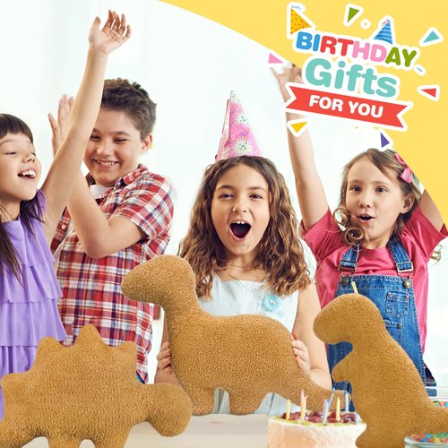 Dino Nugget Pillow for Birthday Gifts, Chicken Dinosaur Nuggets Plush Funny Gifts for Boys Girls, Plush Nuggets Dinosaur Stuffed Animal, Dino Pillow Cute Dinosaur Gifts for Kids (Small, Tyran Rex)