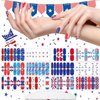 XEAOHESY 168 Pieces 12 Sheets 4th of July Patriotic Nail Wraps Independence Day Nail Polish Strips for Women Self-Adhesive American Flag Patriotic Nail Strips Nail Polish Stickers for Memorial Day