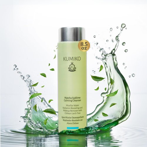 KUMIKO Matcha Hydrating Micellar Water - A Gentle & Natural Facial Cleanser for All Skin Types - Cleansing water - Leaves Skin Supple & Hydrated - Removes Makeup & Impurities - 10.16 oz
