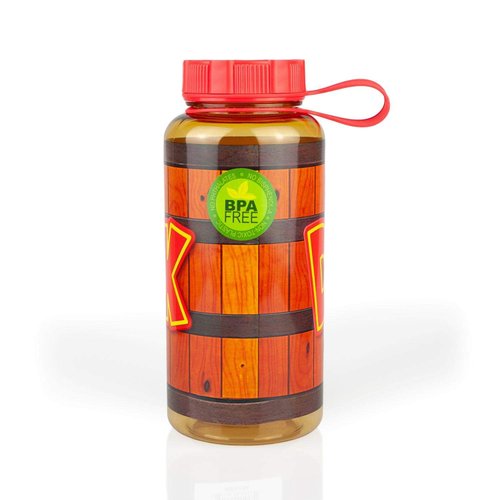 JUST FUNKY EXCLUSIVE Donkey Kong Water Bottle | Designed to Look Like DK's Barrel | 24 Oz.