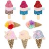 Baby Girls Hair Clips Ice Cream Shape Clips Glitter Sparkly Hair Bows Boutique Hair Barrettes hairpins hair accessories for Little Girls Teens or women, 8 pcs