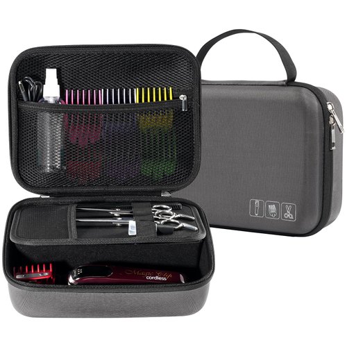 ProCase Hard Hair Clippers Case, Barber Supplies Hair Cutting Tool Accessories Storage Organizer, Trimmer Travel Bag for TPOB/Hatteker/Oneisal/Wahl 5Star/Andis Men Razor Guard Grooming Kits -Carbon