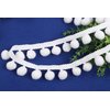 YYCRAFT 10 Yards Ball Fringe 1" Wide Pom Pom Trim Ribbon Sewing-White