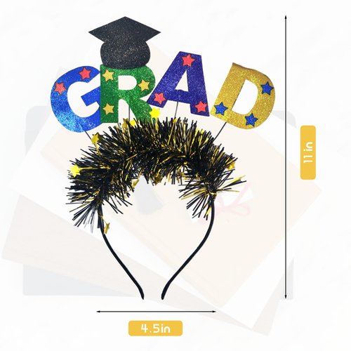 Zaruatu 4 Pcs Graduation Hat Headband Graduation Cap Headband Glitter Sequins Star Mini Grad Cap Headbands Graduation Party Favors Class of 2024 Graduation Hair Accessories