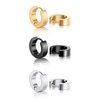 3 Pairs Stainless Steel Hoop Earrings for Women Men Minimalist Huggie Earrings Gold Silver Black Hypoallergenic Tiny Cartilage Hoop Earrings