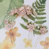 BOYIVI 4 Pieces Bridal Floral Hair Comb and Pins, Pink Alloy with Rhinestones, Plump Smooth Pearl and Fake Petal Wedding Hair Accessories for Brides, Bridesmaids, Women, Girls