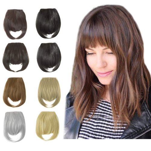 Qunlinta Clip in Bangs Hair Extensions One Piece in Fringe Bangs Hairpiece Synthetic Hair Accessories For Women