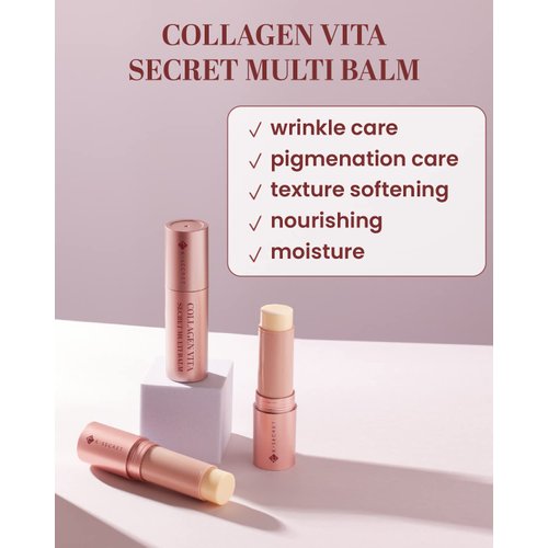 KSECRET Collagen Vita Secret Multi Balm, 11g / 0.39oz. | Korean Skincare | for anti wrinkles & brightening with pure vitamin C, Hydrate & Lift on face, forehead and between eyes, fine lines