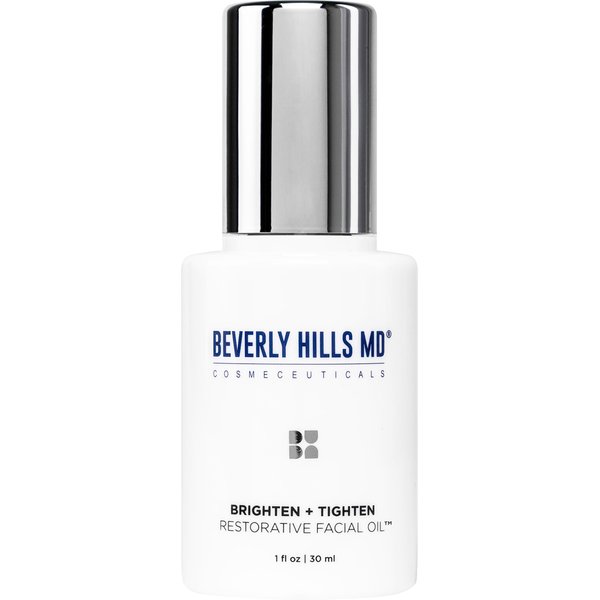 Beverly Hills MD Brighten + Tighten Restorative Face Oil- Reduce Wrinkles & Tone Skin, Anti-Aging Formula for an Even, Moisturized Complexion- Lighten Dark Spots on Face, Neck, Décolleté w/Vitamin C