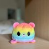 TeeTurtle - The Original Reversible Bear Plushie - Pride - Brown + Rainbow - Cute Sensory Fidget Stuffed Animals That Show Your Mood!