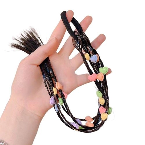 zaoalife 2Pcs Pentagram Flower Wigs Ponytail Headbands, Rubber Bands Hair Bands Headwear Hair Ornament Accessoriess