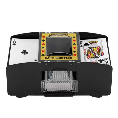 S SUNSBELL Automatic Card Shuffler Machine - Electronic Casino Poker Card Shuffling, Battery Operated -One/Two Deck Card Shuffle Sorter, Cards Playing Tool Accessories (1-2 Decks)