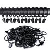 20Pcs Rustproof Drapery Matte Stainless Steel Metal Curtain Rings with Clips 1.5 inch Drapery Rings, Vintage Black (1.5" Interior Diameter)