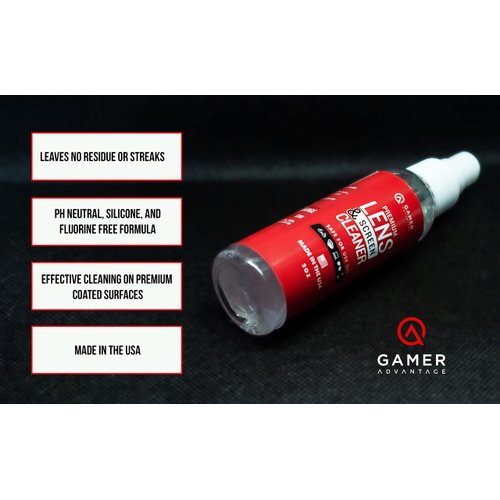 Gamer Advantage Eyeglass Lens Cleaner | Streak Free | Made in The USA | Safe & Effective on ALL Lenses & Screens | 2 oz Premium Lens & Screen Cleaner