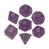 Polyhedral 7 Die Set Resin Dice: Ethereal Light Purple with White Numbers