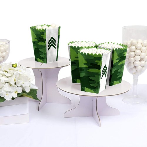 Camo Hero - Army Military Camouflage Party Favor Popcorn Treat Boxes - Set of 12