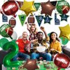 HADCKJA Football Balloon Football Birthday Decorations 2nd Birthday Balloon Rugby Golden Brown Star Rugby Field Balloon Touchdown Sports Theme Football Party Supplies Birthday Party Decorations 9Pcs