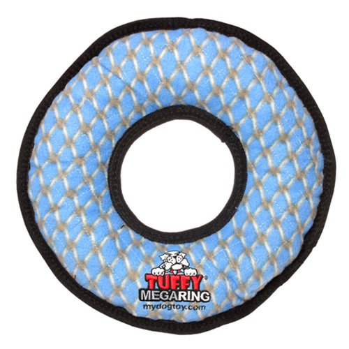 TUFFY - World's Tuffest Soft Dog Toy - MEGA Ring - Squeakers -Multiple Layers. Made Durable, Strong & Tough. Interactive Play (Tug, Toss & Fetch). Machine Washable & Floats. (Regular, Chain Link)