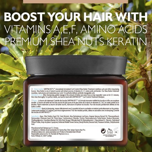 Saryna Key Curl Control Treatment Butter Mask - Shea Butter Hair Mask for Curly Hair - Natural Protein Treatment - Frizzy Hair Moisturizer - Deep Conditioner Mask for Coils and Curls (500ml/16.9oz)