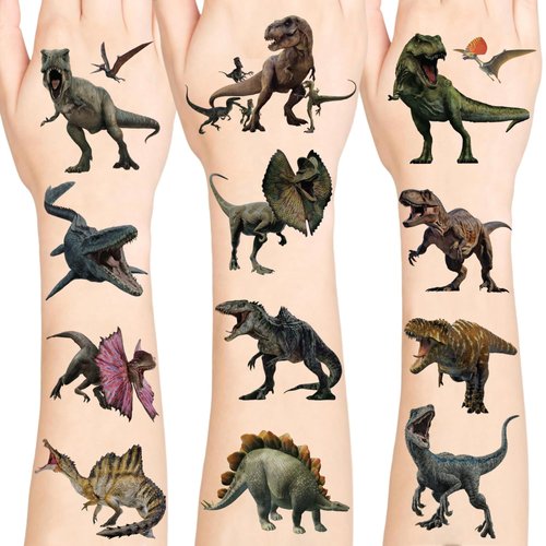 Realistic Dinosaur Temporary Tattoos, Waterproof Temporary Tattoo Stickers for Birthday Decorations, Party Supplies Party Favors, School Rewards Gifts