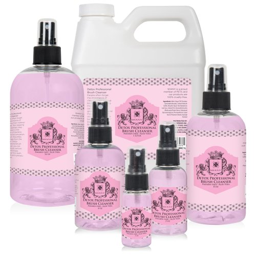 SHANY DETOX Professional Makeup Brush and Sponge Shampoo, Brush Cleanser, Removes dirt, Makeup from brushes and Sponges - Paraben Free, Vegan, Cruelty Free - Instant Dry - 1oz