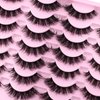 Mink Lashes Fluffy Cat Eye Thick zanlufly False Eyelashes Natural Curly Fake Eyelashes 18MM Full 8D Volume Lashes Pack 14 Pairs