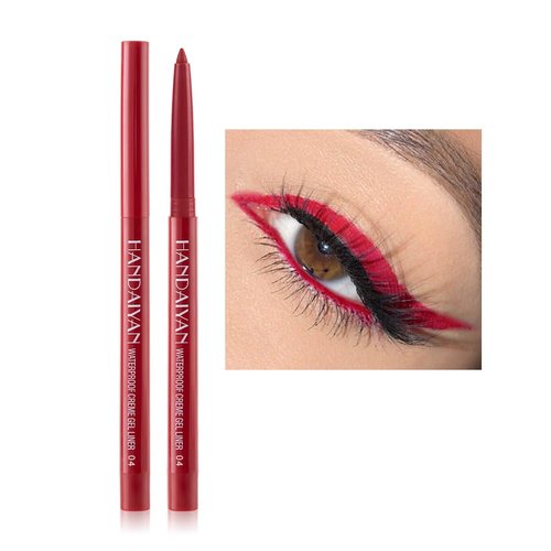 Liquid Eyeliner pencil, Long-lasting Multi-color liquid eyeliner,White Black Red Brown Green Champagne-shine Purple High-pigmented Eyeliners ,waterproof and sweat-proof, no fall-off, no smudge-04#