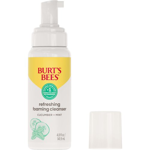 Burt's Bees Stocking Stuffers, Refreshing Foaming Face Cleanser and Natural Face Wash with Cucumber and Mint, Skin Care Christmas Gifts, 4.8 Fluid