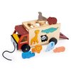 Mentari Toys - Shape Sorting Safari Truck - 9pc Wooden Pull Along Shape Sorter Toy - Montessori Activity Toy for Toddlers - Boost Fine Motor Skills and Shape Recognition - Educational Toy - Age 2+