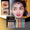 Saimtiur 8 Colors UV Neon Liquid Eyeliner Pencil Colored Liners Set Kit Body Face Eyes Makeup Colorful Painting Long Lasting Waterproof Smudge-proof Christmas Xmas Halloween Festival Party Gift