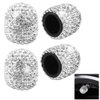 4 Pack Bling Valve Stem Caps, Sparkling White Handmade Crystal Rhinestone Car Tire Valve Caps Bling Car Valve Stem Covers Chrome Attractive Dustproof