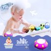 Bath Toys Light Up Floating Space Bath Tub Toy Set 6pcs Glowing Bath Toy Universe Theme Toy with Astronaut Rocket Ship Alien UFO Planet Model Educational Preschool Shower Pool Toys Gift for Kids